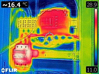 Unterverteilung nach 2 Stunden Laden mit 11kW